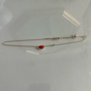 Kendra Scott Gold and Red Opal Valentines Lips 👄 Necklace